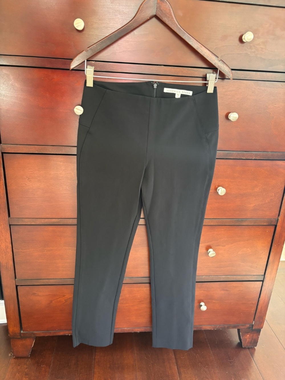 Veronica Beard Black Scuba Pants Zip Back Slim Ankle Size 6 Like New - Picture 3 of 4